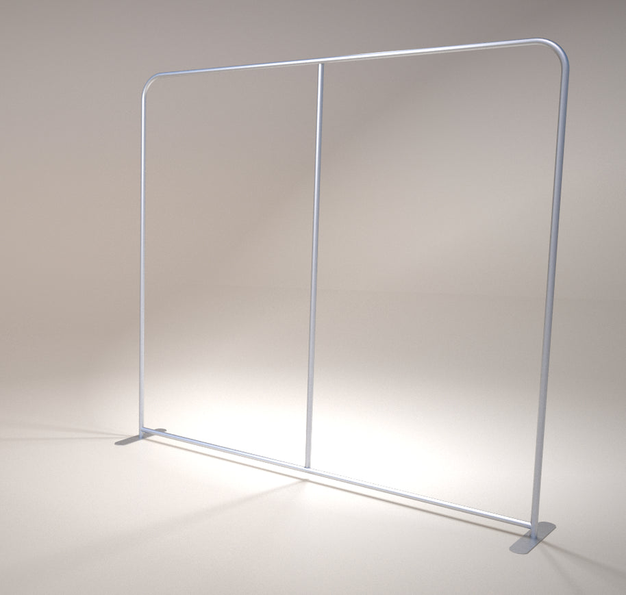 Pressewand gerade Logo bedruckt 250cm, 300cm, 400cm Alugestell mit Textilbanner mit Zippverschluss