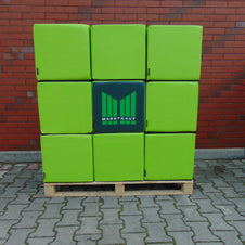Logo bedruckte Sitzwürfel 45x45x45 Kunstleder