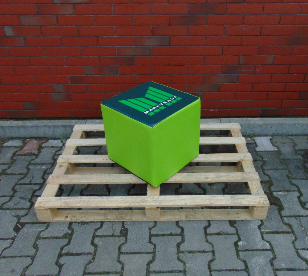 Sitzwürfel 40x40 Kunstleder Logodruck