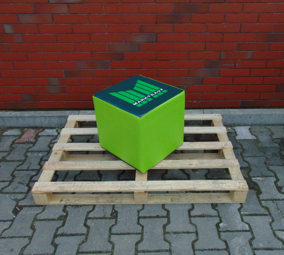 Sitzwürfel 40x40 Kunstleder Logodruck
