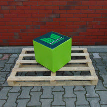 Sitzwürfel 40x40 Kunstleder Logodruck