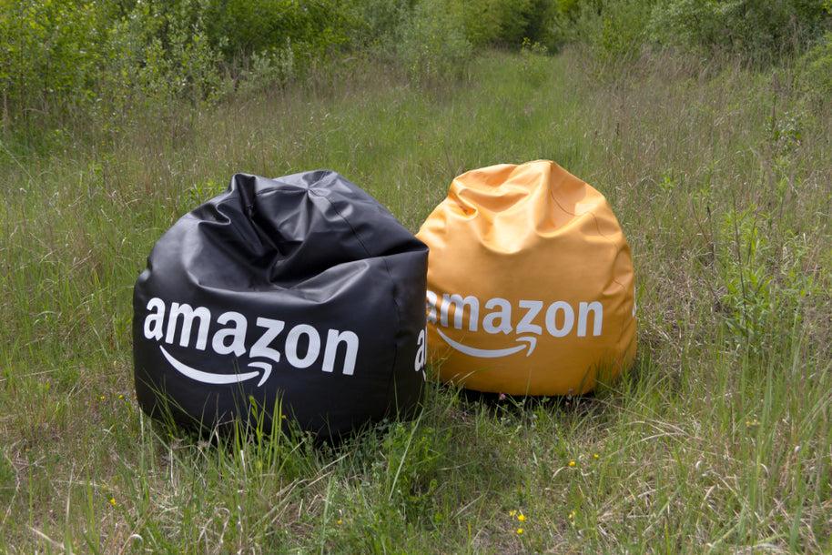 Runde Sitzsack Amazon Logo Kunstleder