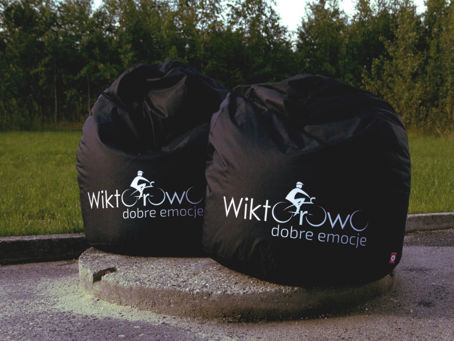 Runder Sitzsack mit bedrucktem Logo XL