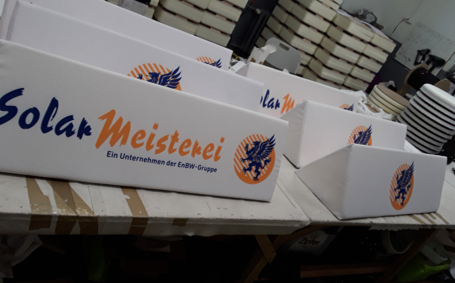 Softbanden mit Werbespruch