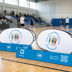 Schaumstoff Dreieck Softbanden für Sporthalle bedruckt