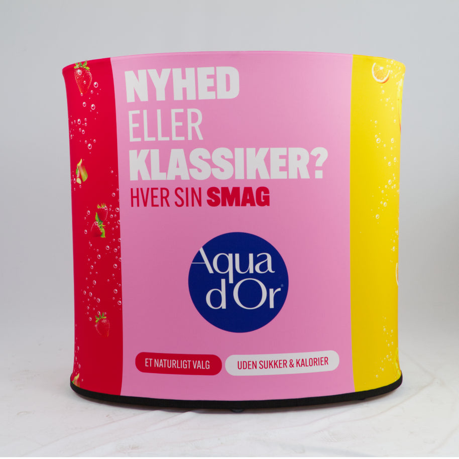 Aufblasbare Messetheke Logo bedrucken