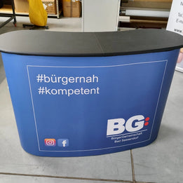 Pop-Up Theke bedruckt