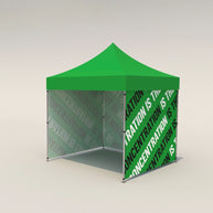 Faltpavillon 3x3 bedrucken mit Logo oder Werbespruch wasserdicht 45x45mm Alukonstruktion faltbar