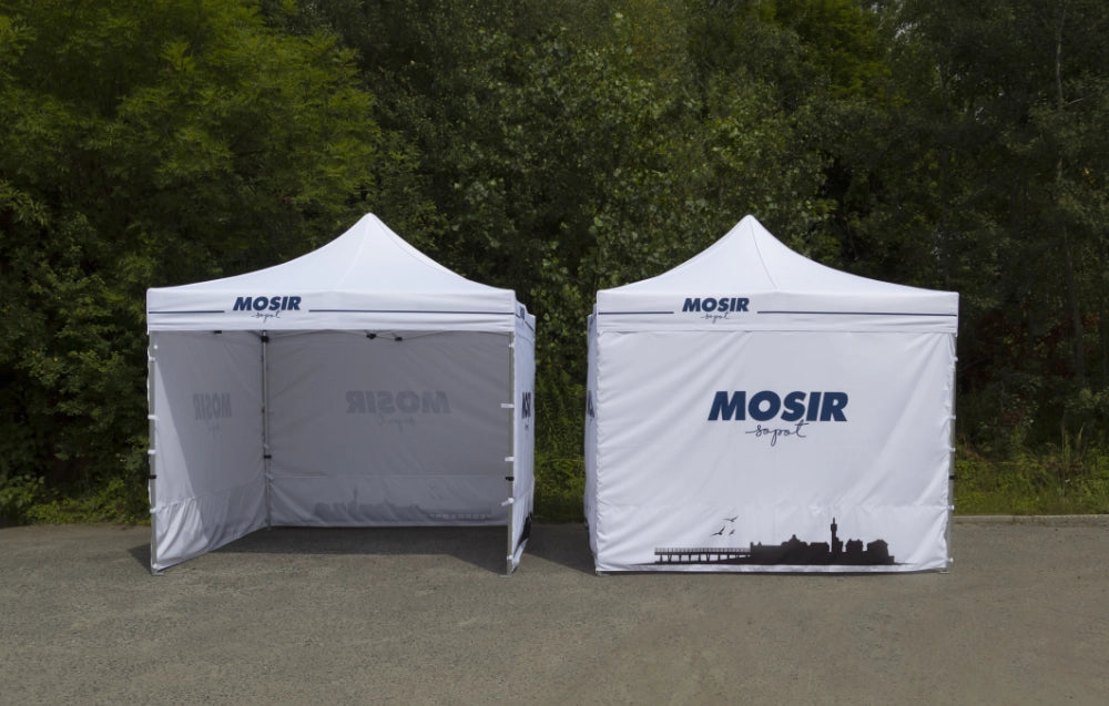 Weißer Pavillon 3x3 mit Branding