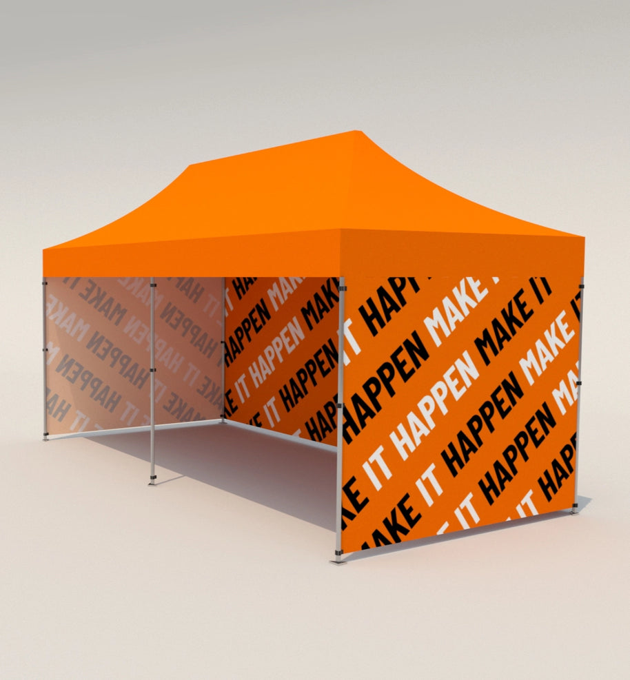 Faltpavillon klappbar Alu 3x6 mit Logo bedruckt wasserdicht und günstig