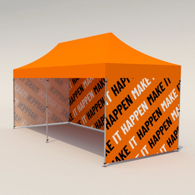 Faltpavillon klappbar Alu 3x6 mit Logo bedruckt wasserdicht und günstig
