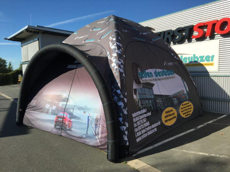 Aufblasbares Eventzelt mit Logodruck 4x4 5x5 oder 6x6