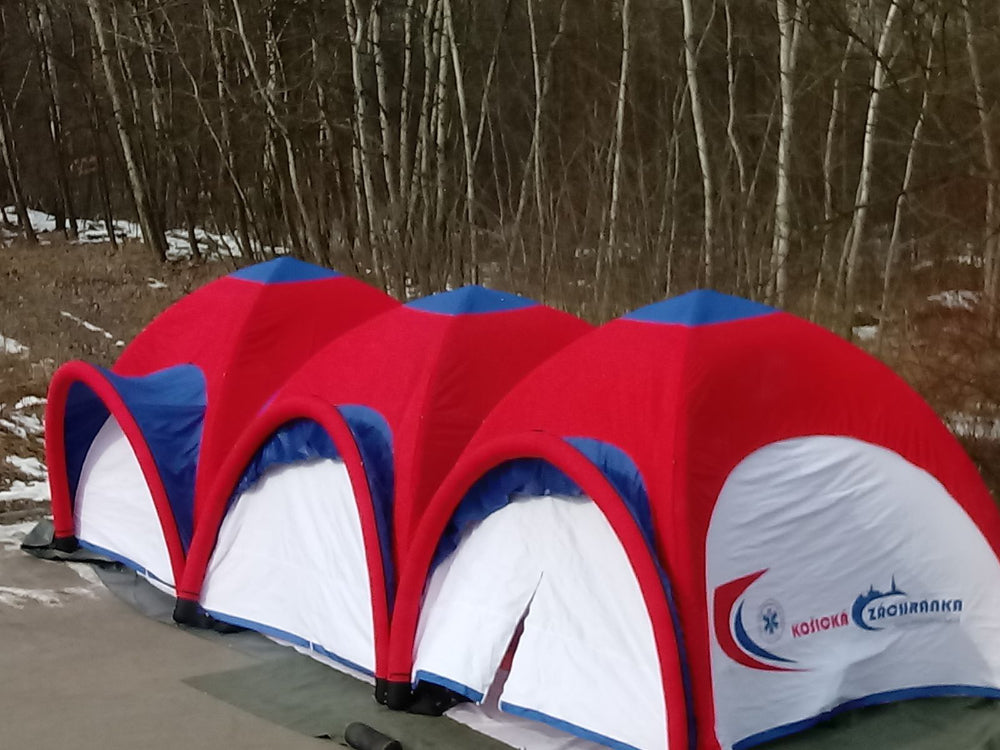 Werbezelt luftdicht bedruckt 6x6m