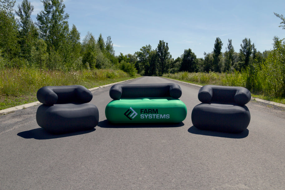 Aufblasbarer Sessel und Sofa Logo bedruckt