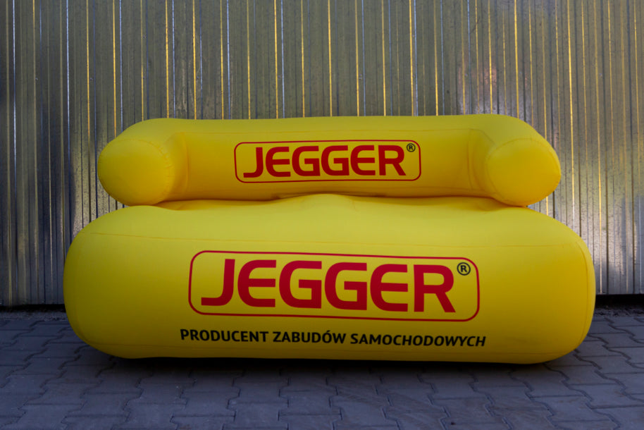 Aufblasbares Sofa Logo bedruckt