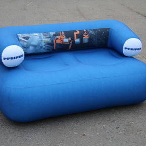 Aufblasbares Sofa bedruckt mit Logo