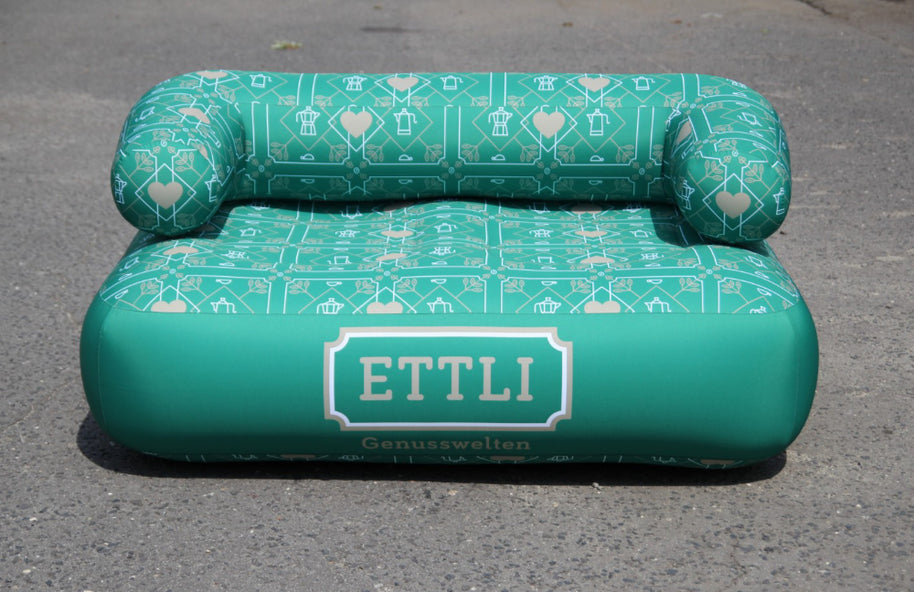 Event Sitzmöbel Sofa aufblasbar mit Logodruck