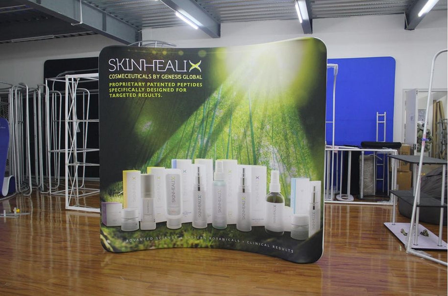 Messewand gebogen 300cm mit Logodruck