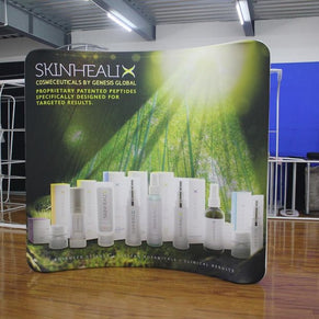 Messewand gebogen 300cm mit Logodruck