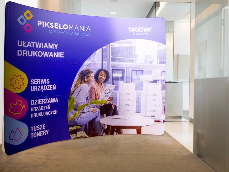 Textile Werbewand 300cm gebogen