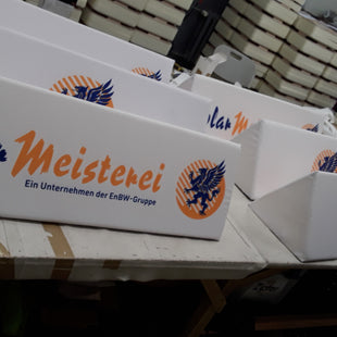 Softbanden mit Werbespruch
