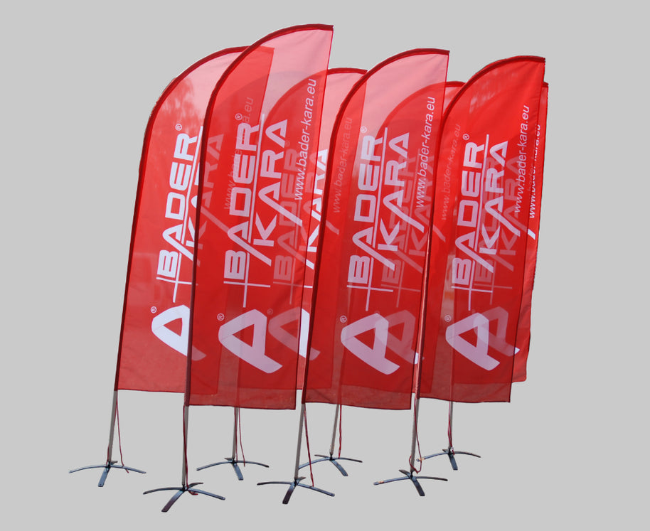 Werbefahnen 280cm Dropflag & Beachflag in allen Formen