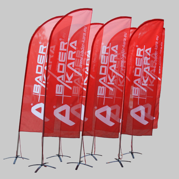 Werbefahnen 280cm Dropflag & Beachflag in allen Formen