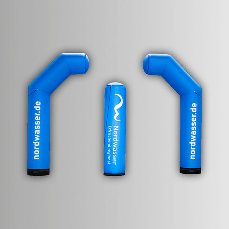Pneumatischer Startbogen 4iin1 mit Werbesäule Logo bedruckt