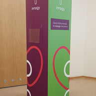Totem aus Karton 4-seitig bedruckt