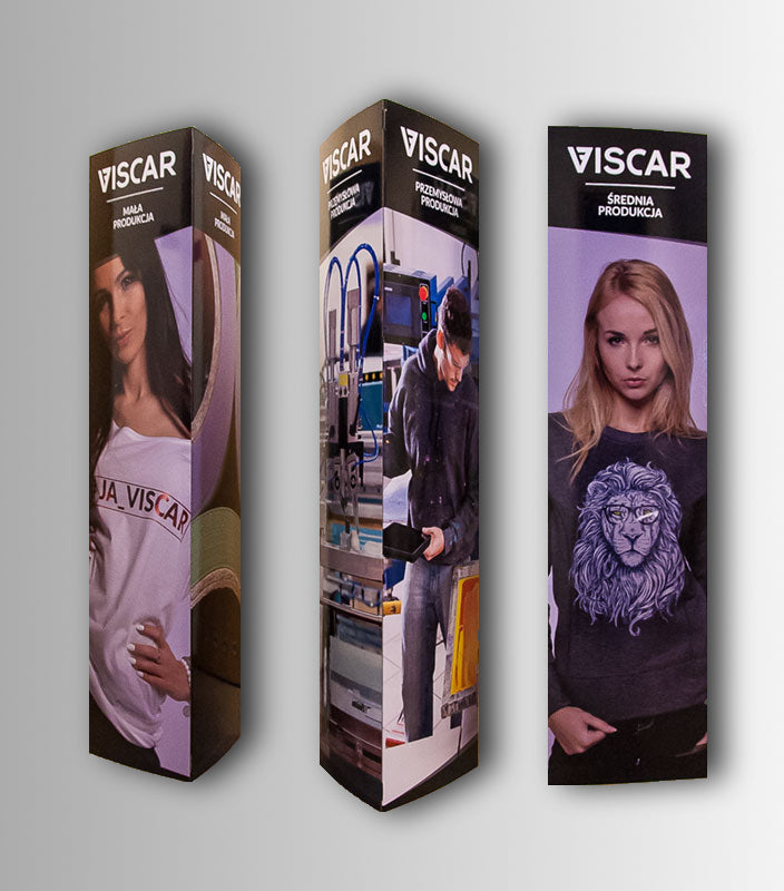 Totem aus Karton 3-seitig bedruckt