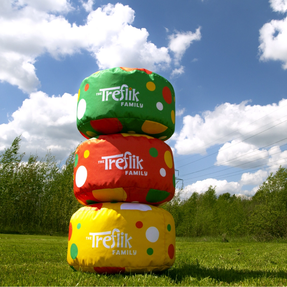 Fußhocker Sitzsack mit Branding