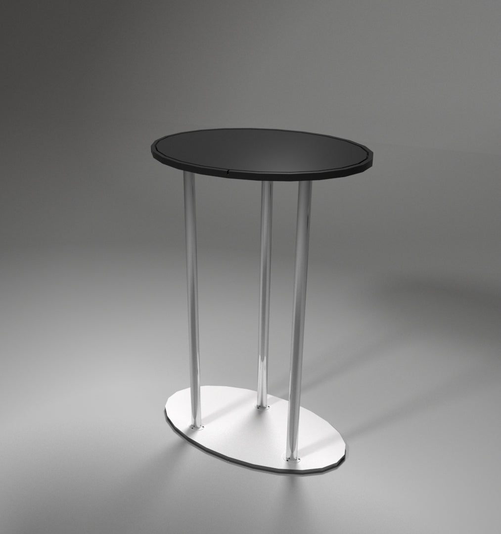 Theke Oval Gestell aus Alu und Holz