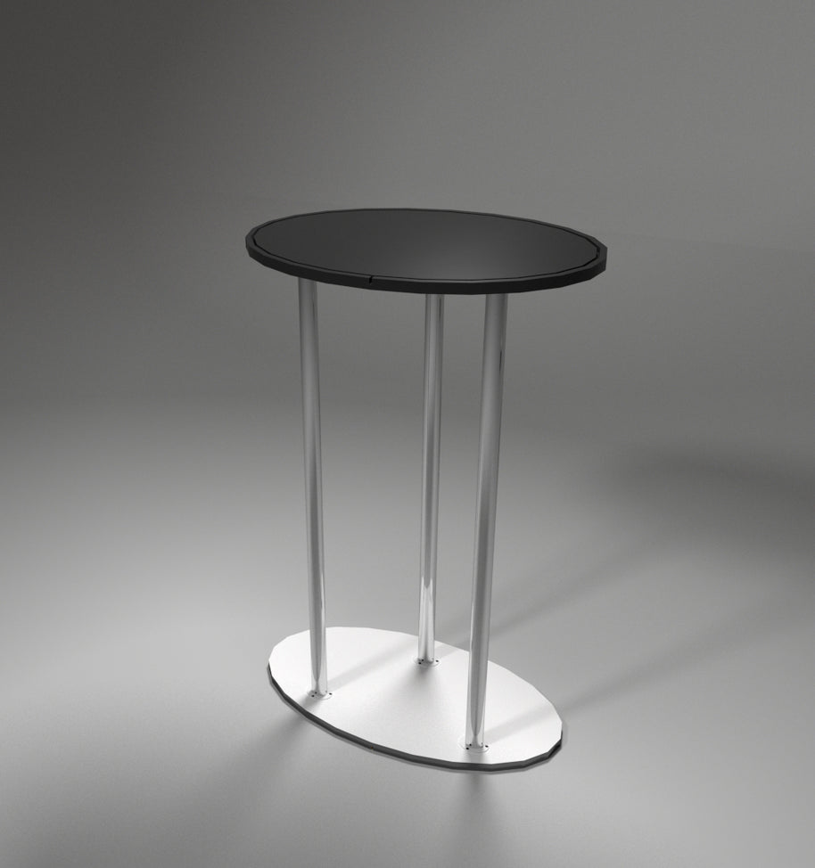 Theke Oval Gestell aus Alu und Holz