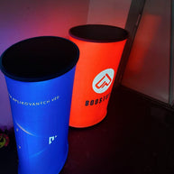 Ovale Messetheke LED bedruckt