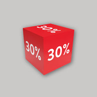 Kartonwürfel Aktion Muster 30%