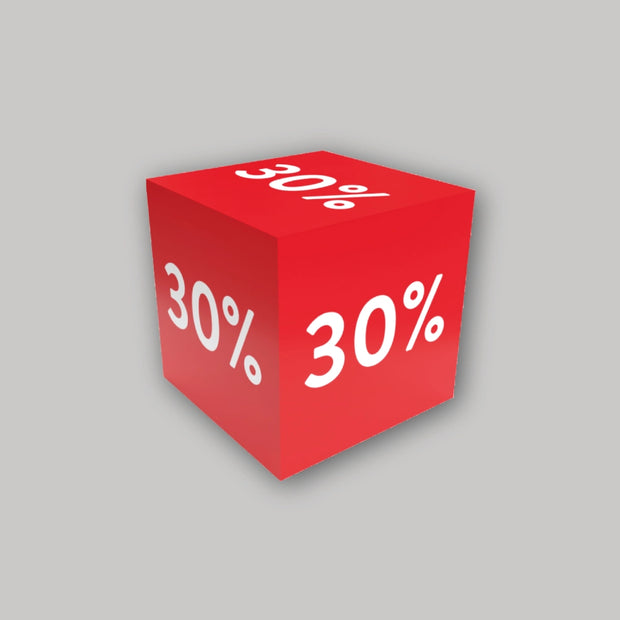 Kartonwürfel Aktion Muster 30%