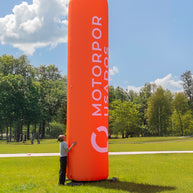 Werbesäule mit Dauergebläße 4m Logo bedruckt