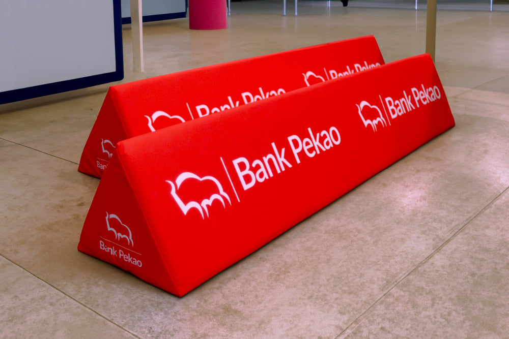 Dreieck Schaumstoff Softbande 150x40cm bedruckt für Fußballplatz oder Sporthalle