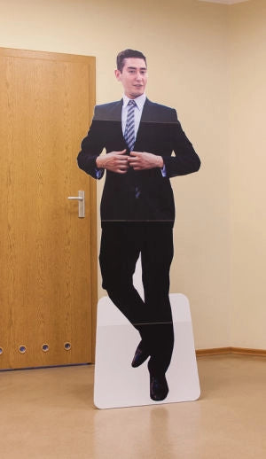 Lebensgroße Figur bedruck