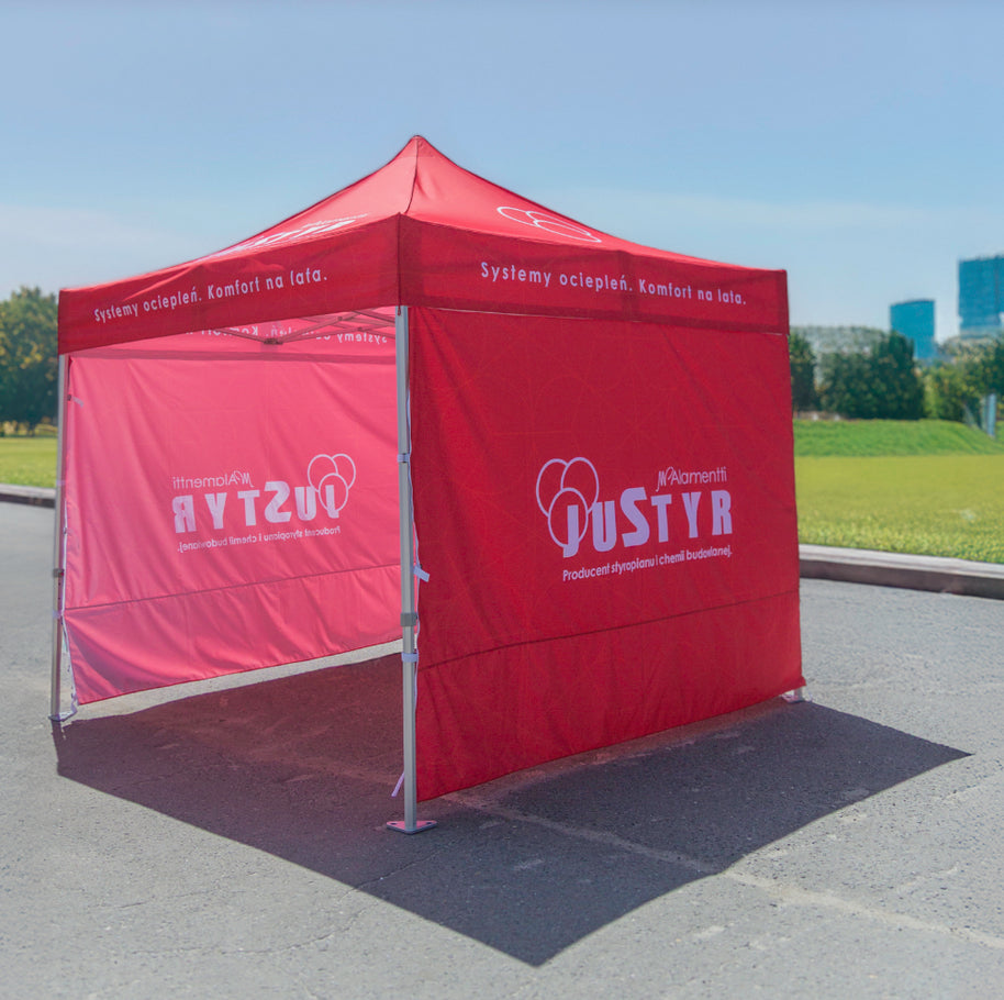 Faltpavillon 3x3 mit 3 bedrucken Seiten