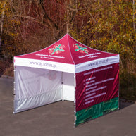 Logozelt 3x3 mit Druck auf Seitenwänden