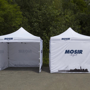 Weißer Pavillon 3x3 mit Branding