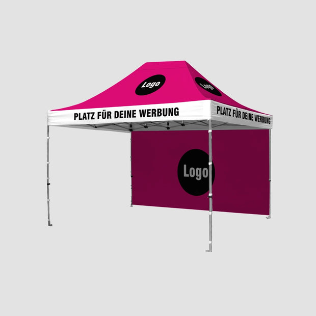 Promo Faltpavillon 3x4 mit doppelseitig bedruckter Rückwand