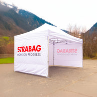 Bedrucktes Faltpavillon 3x4 mit 3 Seitenwänden