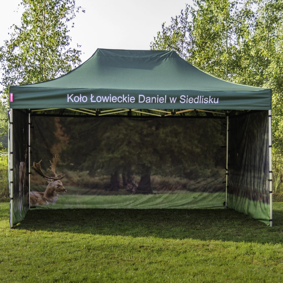 Doppelseitig bedrucktes Faltzelt 3x4m