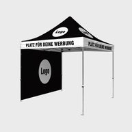Bedruckter Faltpavillon 4x4 mit Rückwand