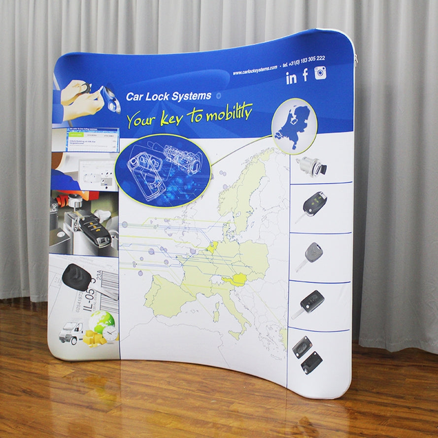 Displaywand 250 gewölbt bedruckt