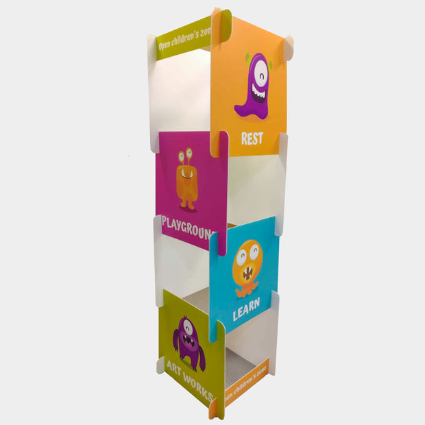 Modul Totem aus Karton indviduell mit Logo bedruckt