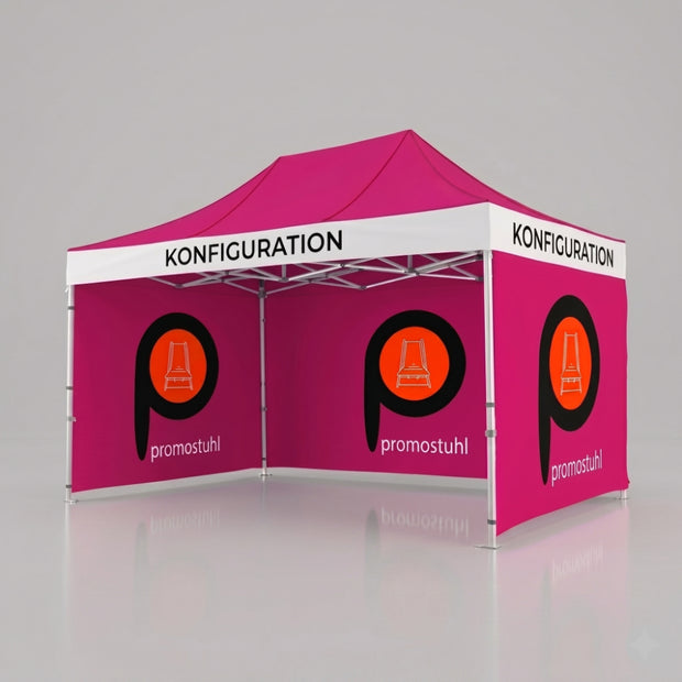 Faltzelt 3x4,5m mit Logodruck konfigurieren - Promostuhl Schnellbestellung