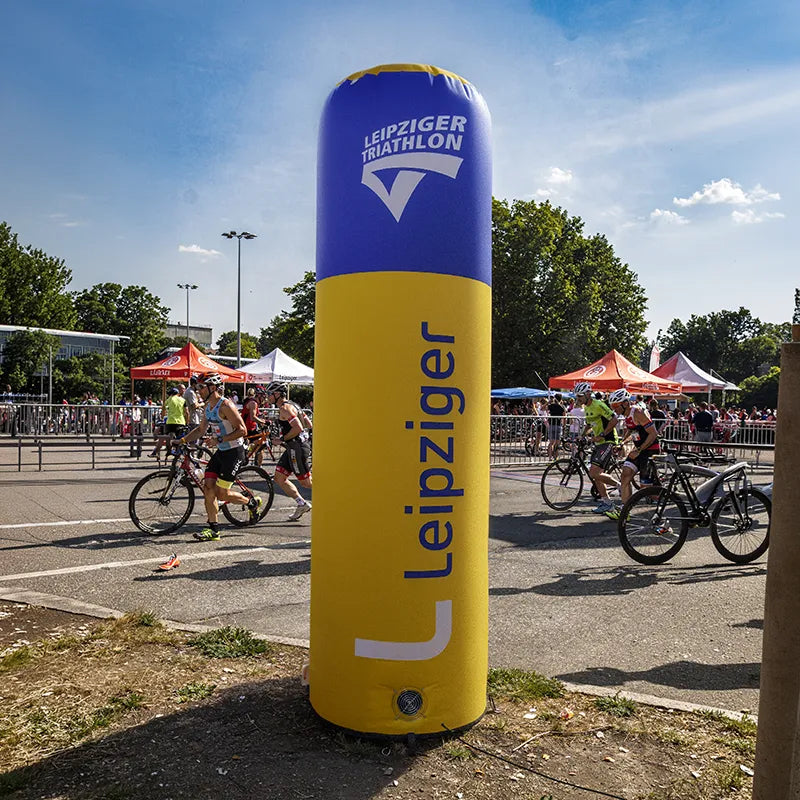 Werbesäule 3m mit Dauergebläse mit Branding